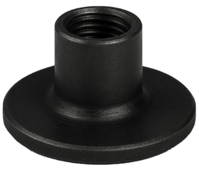 1/4-20 X 5/16 ROUND BASE WELD NUT BLK OX &amp; WAX 3/4 FLANGE